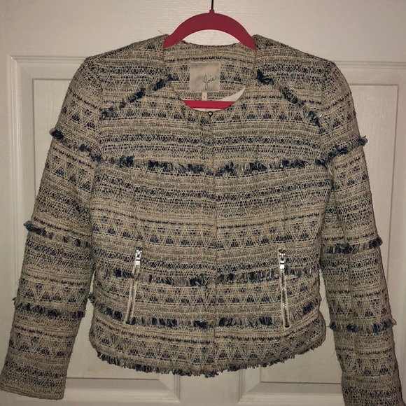 Joie Fringe Tweed Jacket - Picture 2 of 8